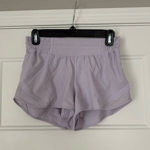 Lululemon Light Purple Hotty Hot High-Rise Lined Shorts 2.5